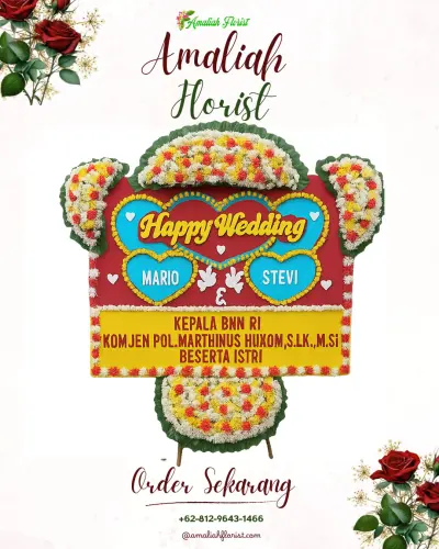 Karangan Papan Bunga Pernikahan di Anawai